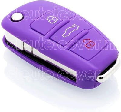 Autosleutel Hoesje geschikt voor Audi - SleutelCover - Silicone Autosleutel Cover - Sleutelhoesje Paars