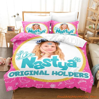 Like Nastya Beddengoed Collectie Enkel Twin Full Queen King Size Bed Collectie Aldult Kind Slaapkamer Dekbedovertrek Collecties 3D Anime Met Beddengoed Co AU Double(180x210cm)