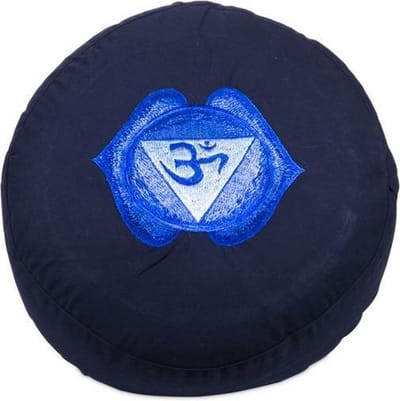 Meditatiekussen 6e chakra Ajña geborduurd (33x15 cm)