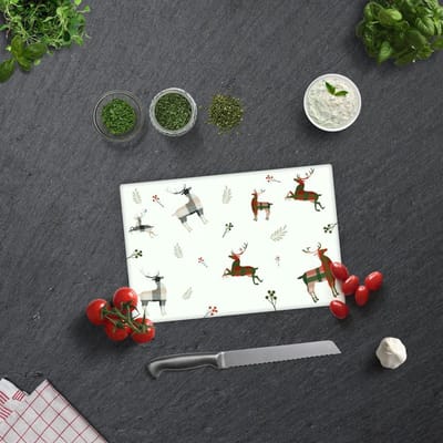 Forest Herten Gedrukt Tempered Glas Snijplank 20cm × 30cm - Glassnijplank