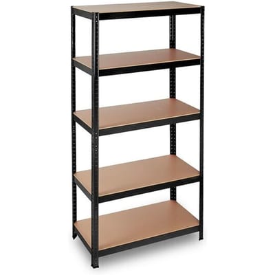stellingkast - tot 875 kg - 180 x 90 x 45 cm - staal - steeksysteem - zwart