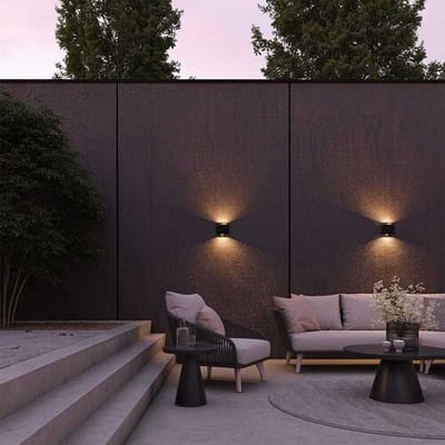 HOFTRONIC Ponta LED wandlamp - 3000K warm wit - 11 watt - 1100 lumen - Up & down light - IP65 voor binnen en buiten - Dubbelzijdige wandlamp - Zwart