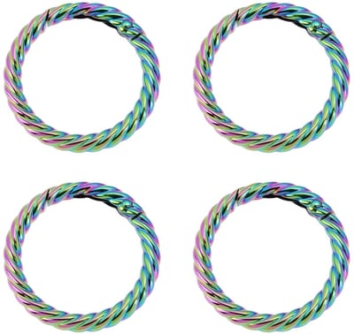 Dailygoods- Sleutelhanger - 4 Stuks O-Ringen - 32mm Binnen/41mm Buiten Diameter - Zinklegering - Duurzaam - Kleurrijk Design - Handige Veeropening - Ring