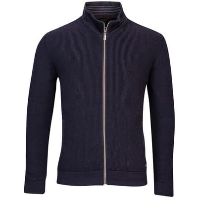 Baileys Vest Cardigan Zip Fine Structure Knit Navy / male