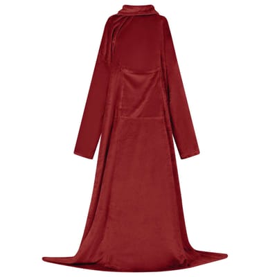 vidaXL Deken hoodie Bordeaux Rood F Flanel
