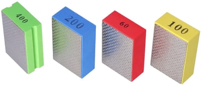 Dailygoods- Polijstpads 4 Stuks - Diamant Korrel 60/100/200/400 - Herbruikbare Schuim Schuurblokken - Geschikt voor Tegel/Glas/Metaal - Voor Grof tot Fijn Polijsten