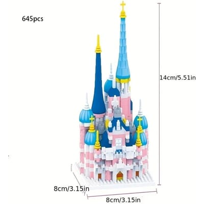 Série Château de Rêve pour Enfants Puzzle Bloc Haute Difficulté Jouets à Petites Particules pour Garçons et Filles comme Cadeaux d'Anniversaire blue