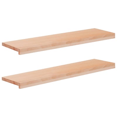 vidaXL - Raamprofielen - 2 - st - Naturel - 90 - x - 25 - x - 2 - cm - Massief - beukenhout