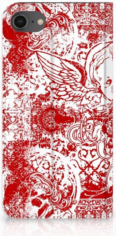 Mobiel BookCase iPhone 7 | 8 | SE (2020) | SE (2022) Angel Skull Rood