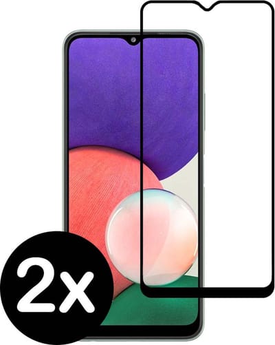 Smartphonica Samsung Galaxy A22 5G full cover tempered glass screenprotector van gehard glas met afgeronde hoeken - 2 stuks geschikt voor Samsung Galaxy A22 5G