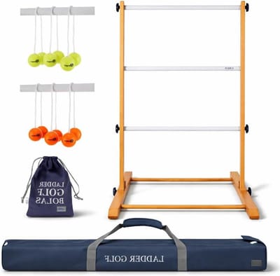 Laddergolf Swingladder - Officiele Golf Bolas - 3x2 Gele en 3x2 Rode bola's - in luxe nylon tas - Spinladder - Buitenspel - Voor de hele familie - werpspel