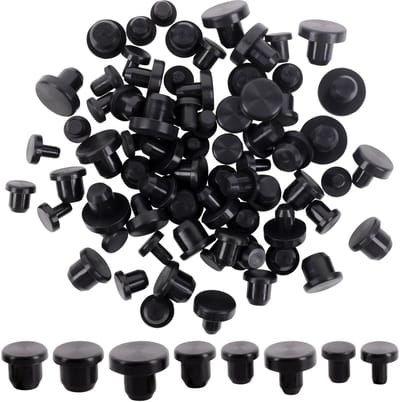 NTHProducts - Rubber Stop - Silicone Stopper - Flexibel en duurzaam - Zwart - Gummistopfen - Geschikt voor flessen en buizen - 80 stuks