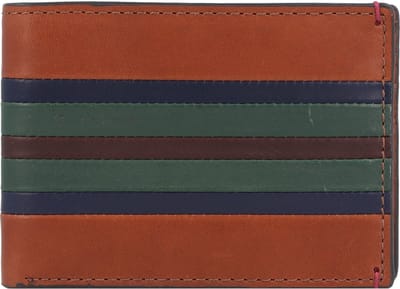 FOSSIL Portemonnee Bronson FPW Bifold Wallet Colorful Stripes Bruine