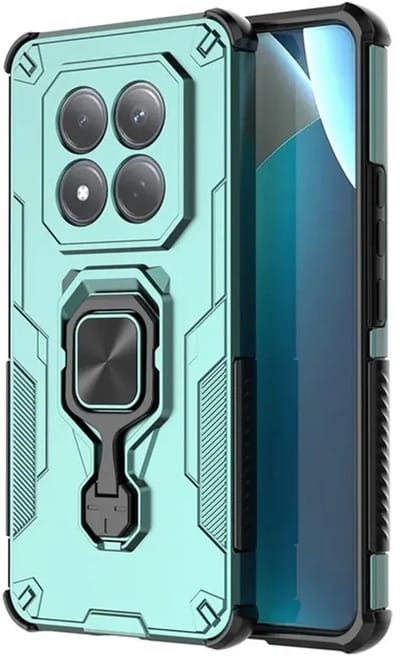 MobyDefend Hoesje - Geschikt voor Xiaomi Redmi Note 15 4G - Dubbelgelaagde Pantsercase Met Standaard - Turquoise