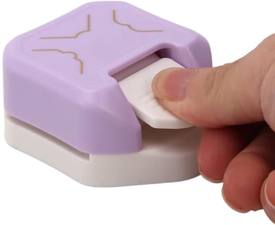 Draagbare en veelzijdige 3-in-1 mini-papierhoeksnijder voor knutselwerk, laminaat, karton, visitekaartjes en knutselprojecten (geel)
