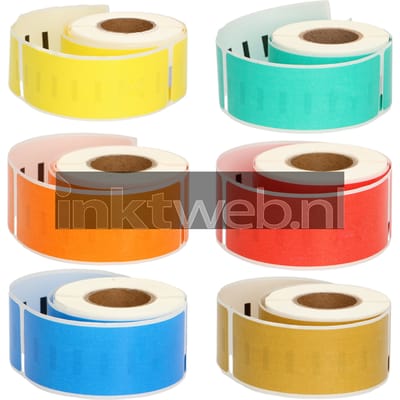 FLWR - Labels / Dymo 99010 / kleur / Geschikt voor Dymo