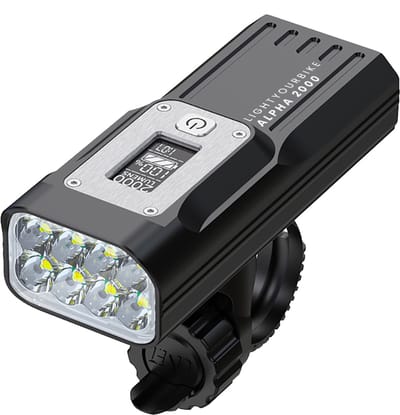 Lightyourbike ALPHA 2000 Fietslamp - LED fietsverlichting - powerbank 10.000 mAh