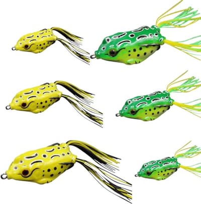 Kleurrijke Thunder Frog vissenlures - 6 stuks met 3D fisheye