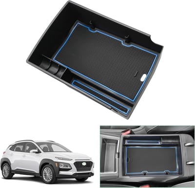 Elektrische Console Opbergdoos voor Hyundai Kona EV - Organizer voor Armsteun en Handschoenenkastje, Perfecte Accessoire voor Auto-interieur