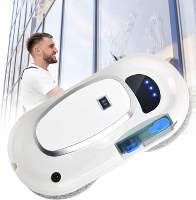 Ramenwasser Robot - Automatische Glazenschoonmaker - Streeploos Schoonmaken - Intelligente Navigatie - 35x35cm - Wit