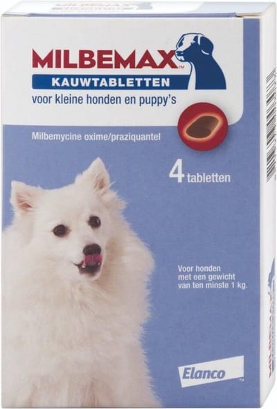 Milbemax Kauwtablet Ontworming Kleine Hond - Puppy 4 tabletten