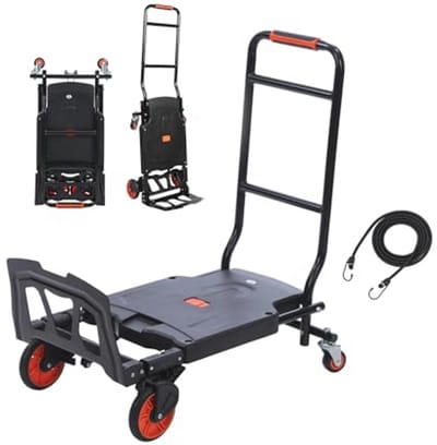 Opvouwbare Steekwagen 2-in-1 met 100/150 kg Laadvermogen - Multifunctionele Bolderkar en Trolley voor Thuis en Reis