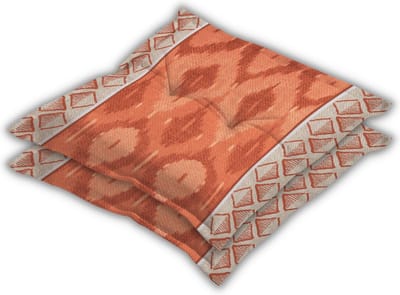 Madison - Zitkussen - Universeel - 2 stk. - 50x50 cm - Ikatin Terra - Hocker - Rood - Bruin