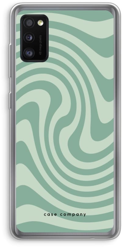 Case Company® - Hoesje geschikt voor Samsung Galaxy A41 hoesje - Swirl Groen - Soft Cover Telefoonhoesje - Bescherming aan alle Kanten en Schermrand
