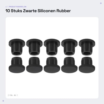 Dailygoods- Hole Plug Zachte Flexibele Stopper - Siliconen - 10 Stuks - 9-10mm Gat - Zwart - Duurzaam