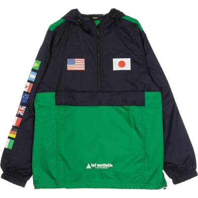 Pull-On Windbreaker Flags Anorak-jack voor heren, Franse marine