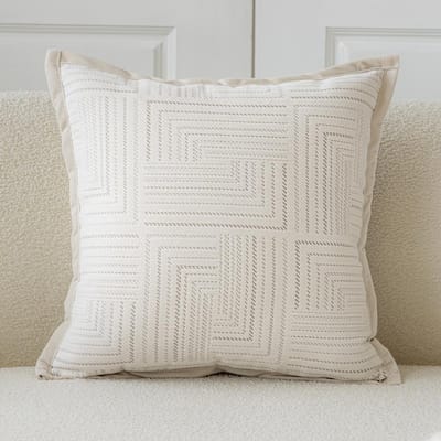 Housse de coussin décoratif French Beige 45x45cm Coussins Décoratifs Pour Canapé Têtes de Lit Housse de Coussin Carrée Simple 45x45cm