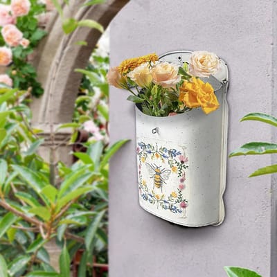 Vintage brievenbus Antieke brievenbus / Wandmontage Buiten antieke stijl Nostalgische charme Woondecoratie Metalen brievenbus Tuin Buitendecoratie Ambachtelijke Bijenpatroon