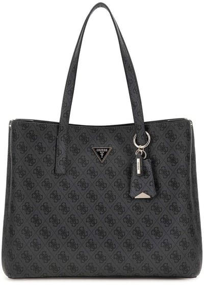 GUESS schoudertas Meridian II Girlfriend Tote Bag Coal Logo donkergrijs