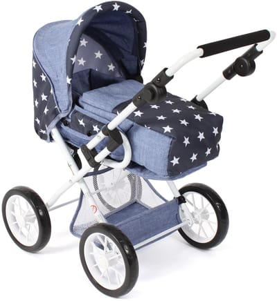 LENI combi poppenwagen, marineblauwe sterren