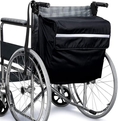Rolstoeltas met reflectiestreep - Waterdicht -Ggrote Opbergtas - Geschikt voor Rolstoel, Scootmobiel & Rollator - Zwart - Rrolstoelaccessoires