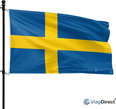 VlagDirect - Zweedse vlag - Zweden vlag - 90 x 150 cm.