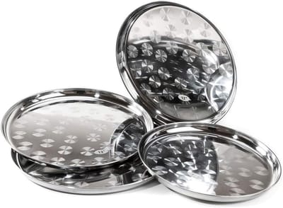 BORVAT® - 4-delige Dienbladenset – RVS – 11 t/m 14 inch – Serveerbladen van Roestvrij Staal – Elegant & Duurzaam