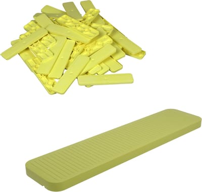 Afstandhouders Kunststof - Onderlegplaten Blokjes - Nauwkeurig Stellen - Gerecycled Materiaal - 100x24mm Dikte 4mm - Geel