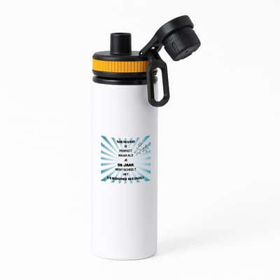 Hacebo® - 50 jaar Sarah en Abraham cadeau - waterfles met draaidop oranje - Hoera 50 jaar - Jubileum man en vrouw - met opdruk - Grappige tekst - Jarig - Verjaardag - Grappige tekst - water fles - 850ML