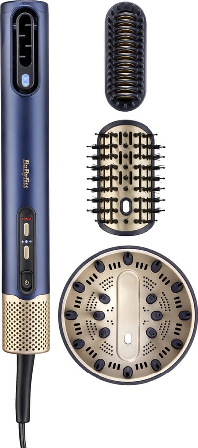BaByliss 4-in-1 Wet to Dry Air Wand Föhn - Drogen / Stylen / Volume / Krullen - High Speed Digitale Haardroger (123km/h) - Multifunctionele Föhn met Diffuser