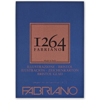 Bloc Papier Bristol 1264 A3 200g 1 côté collé 50 feuilles 29,7x42 cm