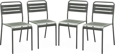 sweeek - Set van 4 tuinstoelen metaal - amélia