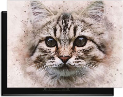 KitchenArt - Majestic Cat - Inductie Beschermer - 78x52 cm - Kookplaat Beschermer - Luxe Afdekplaat Inductieplaat - Anti-slip & Oprolbaar - Beschermmat Inductiekookplaat