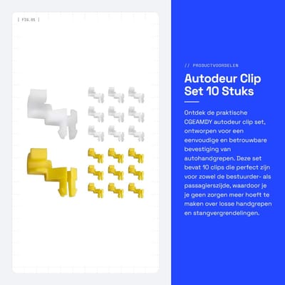 Dailygoods- Clips 10 Stuks - Links/Rechts Hendel Clip - Achterklep Handvat - Duurzaam PP - Auto Klemmen - Universeel Gebruik - Geel/Wit - Vergrendelingsclip