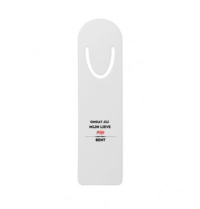 Hacebo® - omdat jij mijn lieve man bent metalen boekenlegger - Vriend/vriendin - de liefste man - valentijnsdag - verjaardag - cadeautje voor vriendje - kado - geschenk Bladwijzer boekenleggers - 12.7 cm x 3.2cm