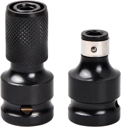Dopsleuteladapter Set - Converter Boorkop - Gereedschap Omzetten - Metaal Hoge Kwaliteit - 2 Stuks - Zwart