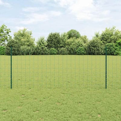 vidaXL - Euro-hek - met - palen - 25 - x - 1 - m - PVC-Coated - Staal - Groen - Mesh