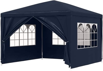 Partytent - Feesttent Tuinpaviljoen - Buitenfeesten Organiseren - UV- en Waterbestendig - 3x3 Meter - Blauw