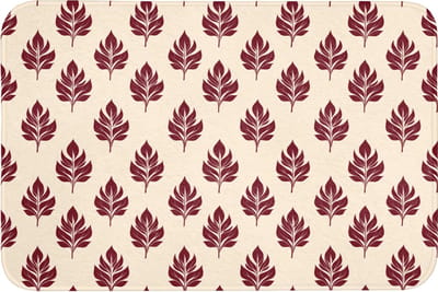 Badmat 90x60 cm - Antislip - Botanisch - Patroon - Bordeaux - Badmatten voor badkamer - Badkamermat - Douchemat - Badkamer mat