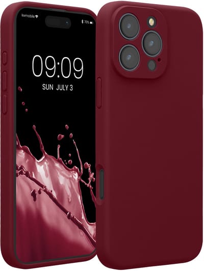 kwmobile telefoonhoesje geschikt voor Apple iPhone 16 Pro Max - TPU backcover met siliconen coating - Smartphone case in rabarber rood